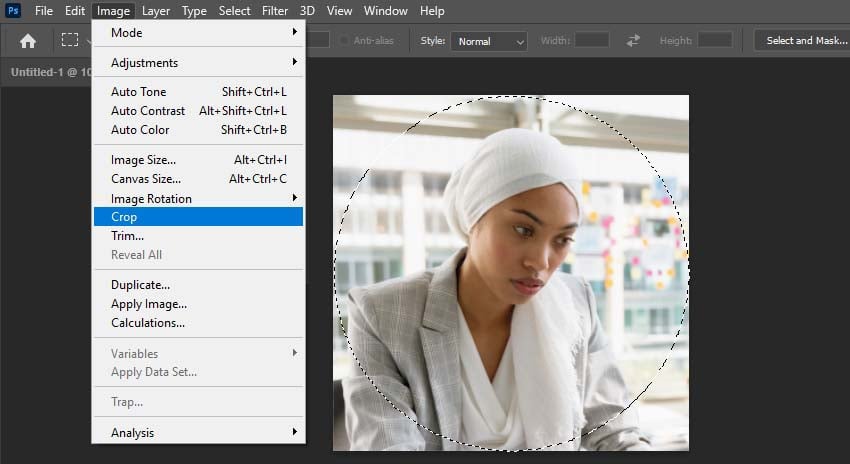 cropping image to a circle